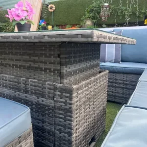 Rattan Garden Sofa and Rising Table Set - Image 5