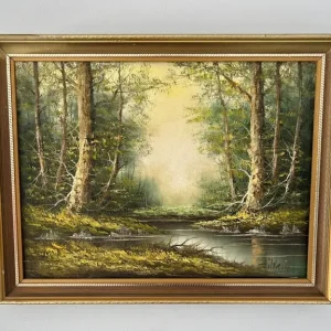 Original oil painting by Silvatie – Serenity at the river’s edge