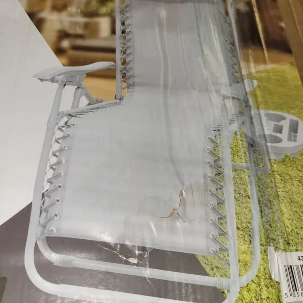 Light grey folding garden sun loungers