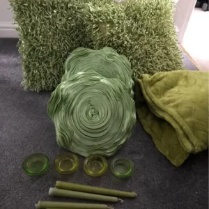 Lime green home cushion accessory bundle