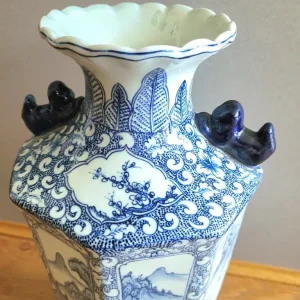 Antique Blue & White Chinese Vase - Image 3