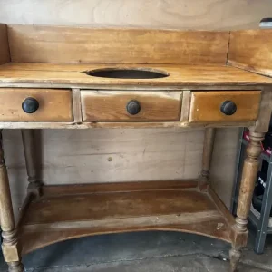 Vintage wooden wash stand side table - Image 2