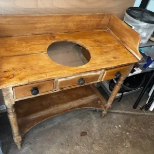 Vintage wooden wash stand side table - Image 3