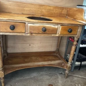 Vintage wooden wash stand side table - Image 4