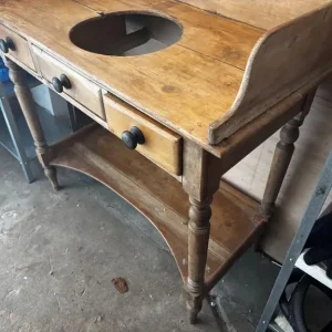 Vintage wooden wash stand side table - Image 5
