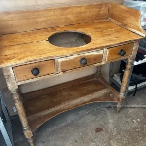 Vintage wooden wash stand side table