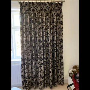 Beautiful gold & black full length blackout curtains with bed runner and pillow covers - Image 2