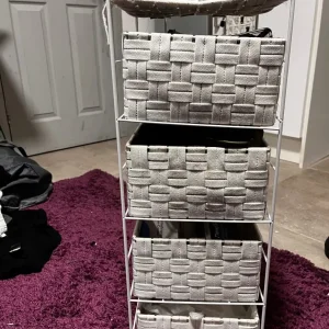Argos 4-drawer woven bathroom storage unit - white