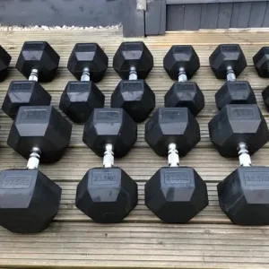 Rubber coated hex dumbbells set - 315kg total - Image 2