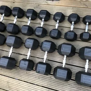 Rubber coated hex dumbbells set - 315kg total