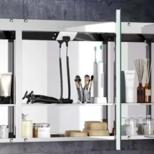 Emielia Illuminated LED Mirror Cabinet With Bluetooth Speaker 600x1000mm - Image 2