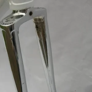 COLNAGO WHITE HARLEQUIN STYLE FRAME AND FORKS 1980S 57CM CTC CAMPAGNOLO - Image 6