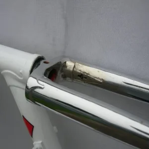 COLNAGO WHITE HARLEQUIN STYLE FRAME AND FORKS 1980S 57CM CTC CAMPAGNOLO - Image 7