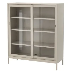 IDÅSEN IKEA Display Cabinet with sliding glass doors in beige - Image 4