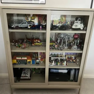 IDÅSEN IKEA Display Cabinet with sliding glass doors in beige - Image 5