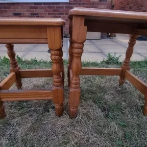 Set of 2 wooden tables - Image 2