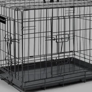 42-inch Folding Metal Dog Crate with Two Doors