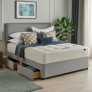 Divan bed with double drawer set and padded base – Single, Small Double, Double, King Size