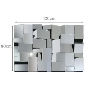 Earthquake Large Multi Faceted Modern Wall Mirror 120cm x 80cm