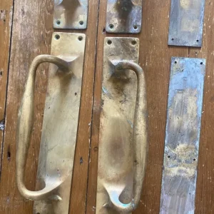 Antique Brass Door Handles x2 Pairs