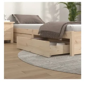 Bed Drawers 4 pcs Solid Pine Wood - Image 2