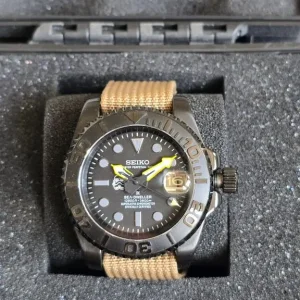 Seiko watch modified divers black