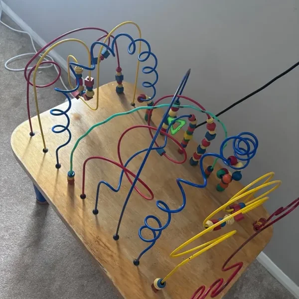 Kids wooden bead table