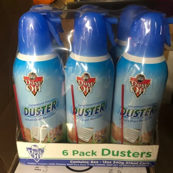 6 x 340g compressed air bottles for cleaning electronics