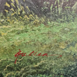 Vintage Oil Painted Landscape 1970s Signed Framed - Image 3