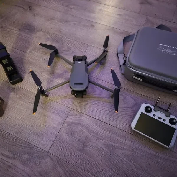 DJI Mavic 3 drone, 2 batteries, screen controller, and accessories