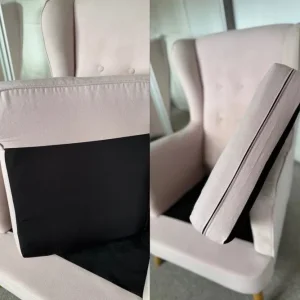 Habitat Callie Wingback Armchair – Light Pink with Beige Patterned Cover - Image 2