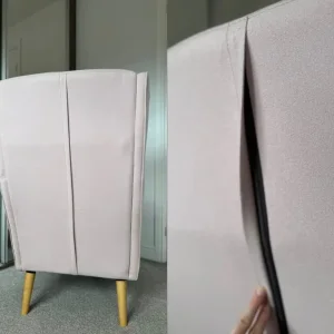 Habitat Callie Wingback Armchair – Light Pink with Beige Patterned Cover - Image 4