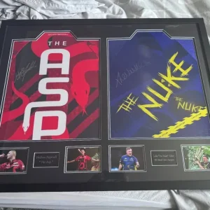 Luke Littler & Nathan Aspinall Signed Shirt Ultra Premium Frame With COA