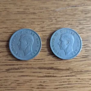 2x Half Crown Pre-Decimal Coins George VI - Image 2