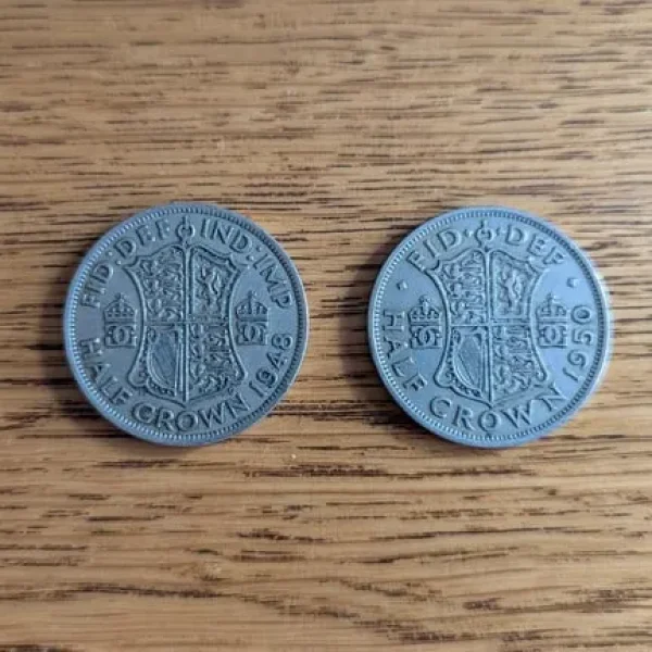 2x Half Crown Pre-Decimal Coins George VI