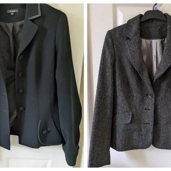 Two Blazers – Dark Grey and Black, Size 10–12
