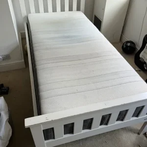 Wooden Single Bed With Ikea Memory Foam Mattress - Image 3