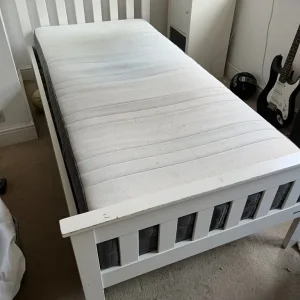 Wooden Single Bed With Ikea Memory Foam Mattress - Image 4