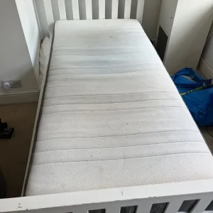 Wooden Single Bed With Ikea Memory Foam Mattress