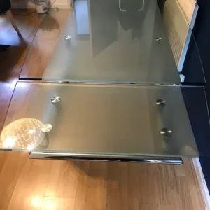 Extended glass table