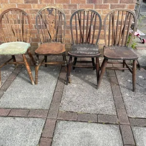 Four older bentwood chairs