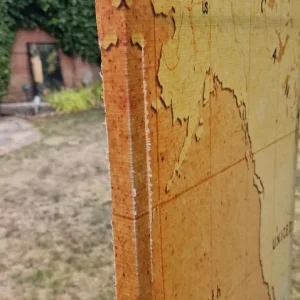 Folding Room Divider with World Map – Yellow - Image 6