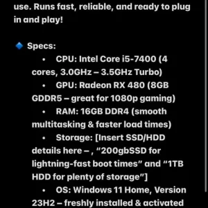 Gaming & Work PC – Intel i5, 16GB RAM, Radeon RX 480 - Image 5
