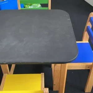 Chalkboard wood table and 4 chairs