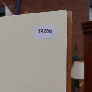 Cream and wood vintage 3 door wardrobe 76cm x 51cm x 187cm - Image 7