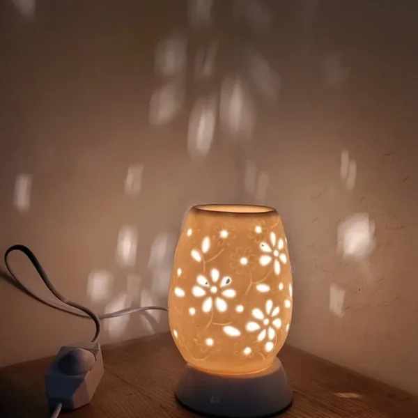 Ivory Floral Electric Oil Burner