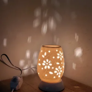 Ivory Floral Electric Oil Burner