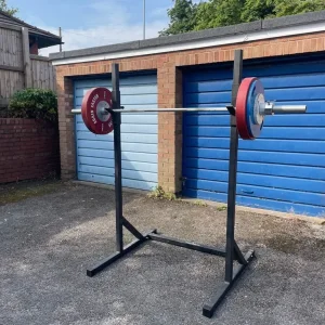 Squat Stand with Olympic barbell and bumper plates - Image 2