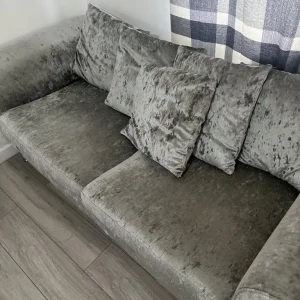 2 X grey velvet sofas - Image 4