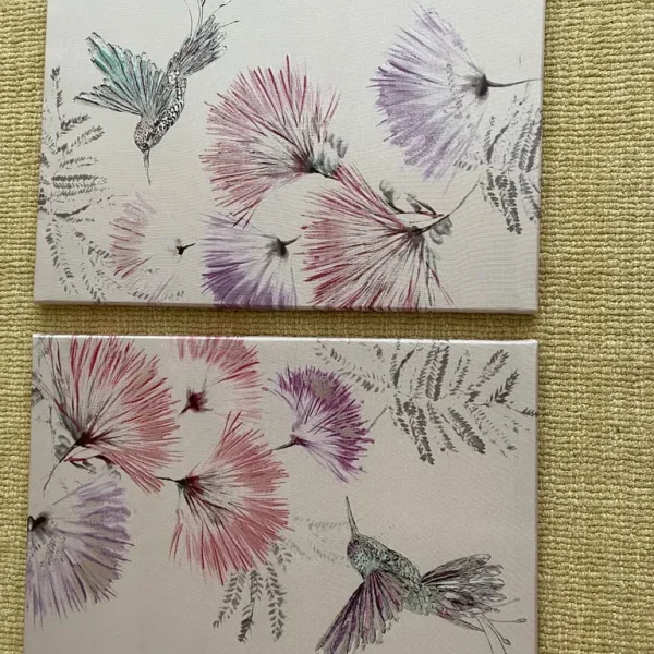 Hummingbird detail canvas prints x 2